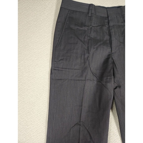 DKNY Pants Mens 32 Wool Blend Soho Fit Chino Modern Stripe Mid Rise Italy - Picture 3 of 12